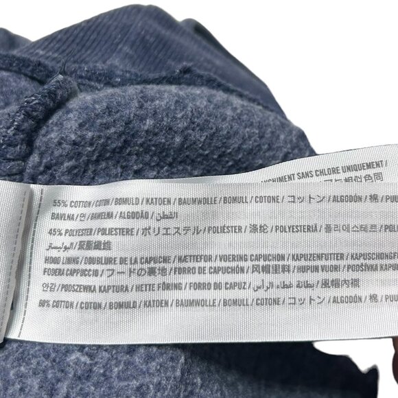 Hollister Fleece Hoodie Sweatshirt Mens Small Navy Blue Pullover Pocket Casual - Picture 8 of 8